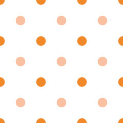 Orange and White Large Polka Dots Pattern Repeat Background