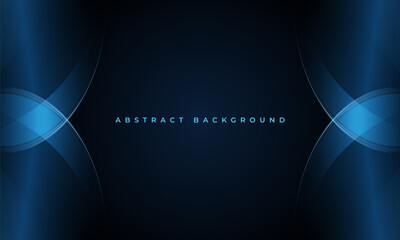 Elegant dark abstract luxury background with blue lines and shapes. Vector illustration