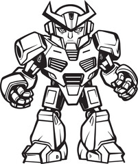 Fototapeta na wymiar Coloring Book Page with Autobot , Coloring page outline of a cute Autobot , Vector