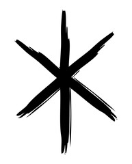 Hand drown full editable norse symbol for strength.