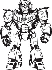 Fototapeta na wymiar Coloring Book Page with Autobot , Coloring page outline of a cute Autobot , Vector