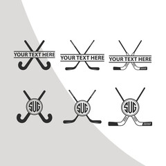 Hockey Equipment Bundle, Hockey Sticks, Hockey Monogram SVG, Hockey Silhouette, Hockey Clipart, Hockey Cut File, Svg