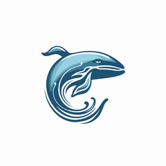Whale logo, whale icon, whale head, vector
