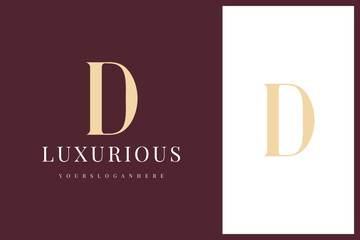 elegant simple minimal luxury serif font alphabet letter D logo design