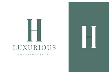 elegant simple minimal luxury serif font alphabet letter H logo design