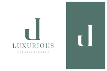 elegant simple minimal luxury serif font alphabet letter J logo design