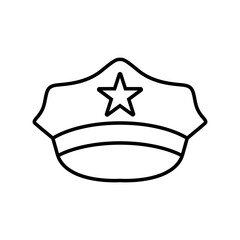 Police icon vector. Police cap illustration sign. Law symbol. Justice logo.