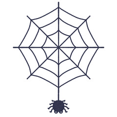 Fototapeta premium cute spooky Halloween spider hanging web