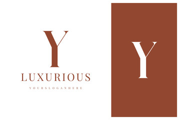 elegant simple minimal luxury serif font alphabet letter Y logo design