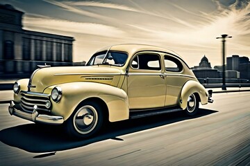 Fototapeta na wymiar Colorful vintage car models
