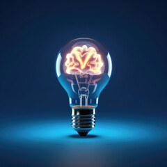 The glowing brain inside a bulb