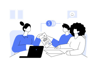 Acquiring mortgage abstract concept vector illustration.