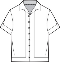 STATEMENT CROCHET SHIRT VECTOR FLAT DRAWING
