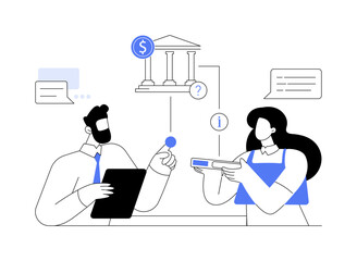 Personal bank assistant abstract concept vector illustration.