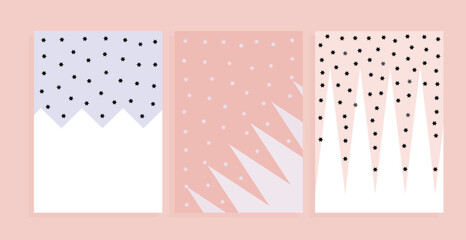 pale pink, violet minimal cover background with stars 