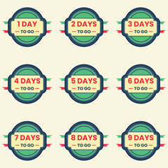 Fototapeta premium Number of days left countdown banner label clipart