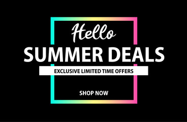 hello summer deal banner offer vector Advertisement illustration