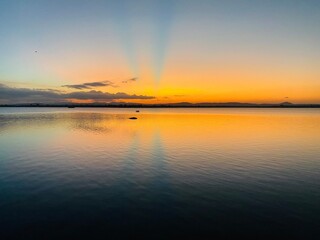 sunset over the lake
