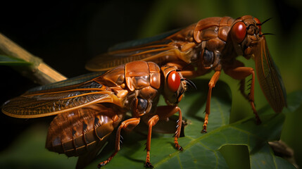 Cicada in nature. Generative AI