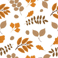 Autumn leaves pattern. Plant pattern