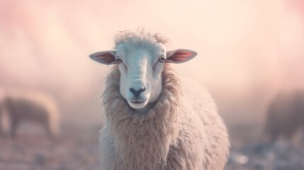 Fototapeta premium Jobs and lambs with copy space. Generative AI