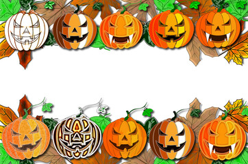 beautiful background with orange pumpkin, Halloween background