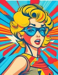 A retro-inspired vector illustration with bold, vibrant colors and comic book-style elements. It adds a playful and lively touch to any item, including t-shirts, fabric, and wall decoration . 