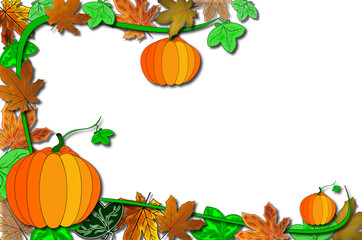 Naklejka na ściany i meble beautiful background with orange pumpkin, beautiful autumn background 