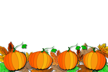 beautiful background with orange pumpkin, beautiful autumn background	