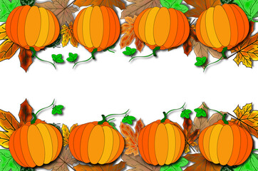 beautiful background with orange pumpkin, beautiful autumn background	