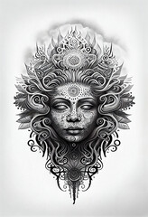 Abstract portrait of a human face