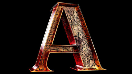 Letters of the alphabet A in different styles

