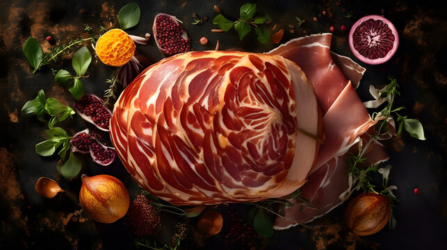 Delicious Air-cured ham. Generative AI