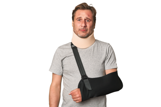 Captivating studio portrait portrays a man in vulnerable pain, evoking empathy and compassion.