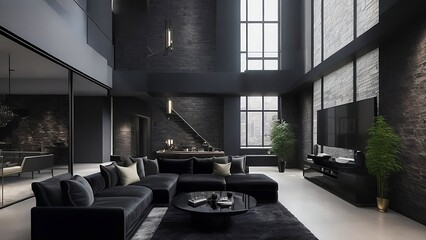 Obraz na płótnie Canvas Modern Interior Luxurious Penthouse - ai generated