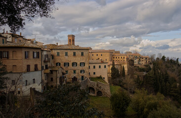 Typical houses of the village of Volterra.