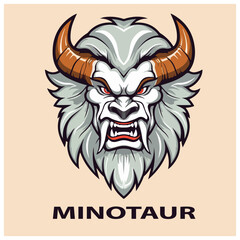 minotaur head vector. e-sport logo mythology