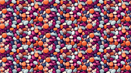 Fototapeta na wymiar Seamless pills and medicine pattern, created with AI Generative Technology