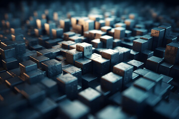 Fototapeta premium Innovative technical background with cubes. Generative AI