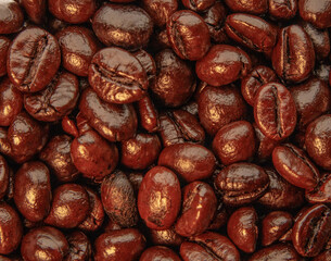Granos de Cafe Puestos para ser una Fondo con Textura 