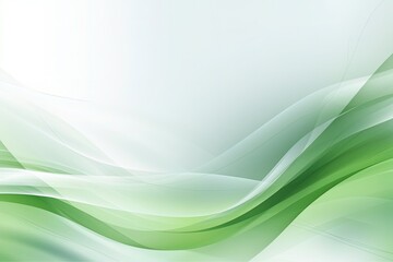 Abstract green background with waves in soft green and light blue tones, AI generative content.