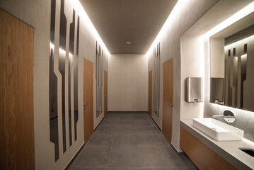 Beautiful design of a public toilet and restroom