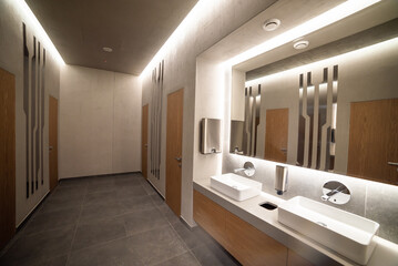 Beautiful design of a public toilet and restroom