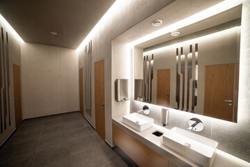 Beautiful design of a public toilet and restroom