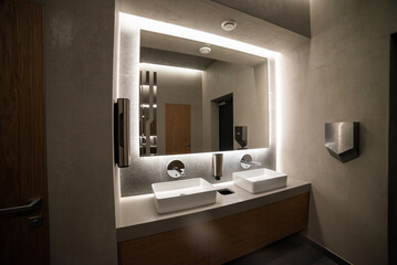Fototapeta na wymiar Beautiful design of a public toilet and restroom