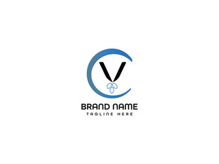 CV modern letter logo