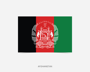 Afghanistan Rectangle flag icon with shadow.