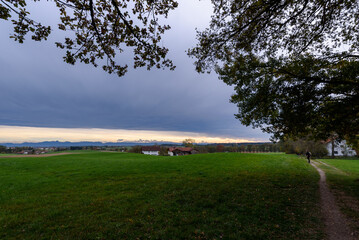 view of the alps in the morning