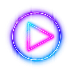 Neon Play Button Icon Effect