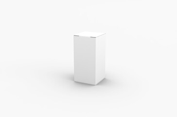 Small eye dropper box packaging mockup for eye drops advertising on transparent background.